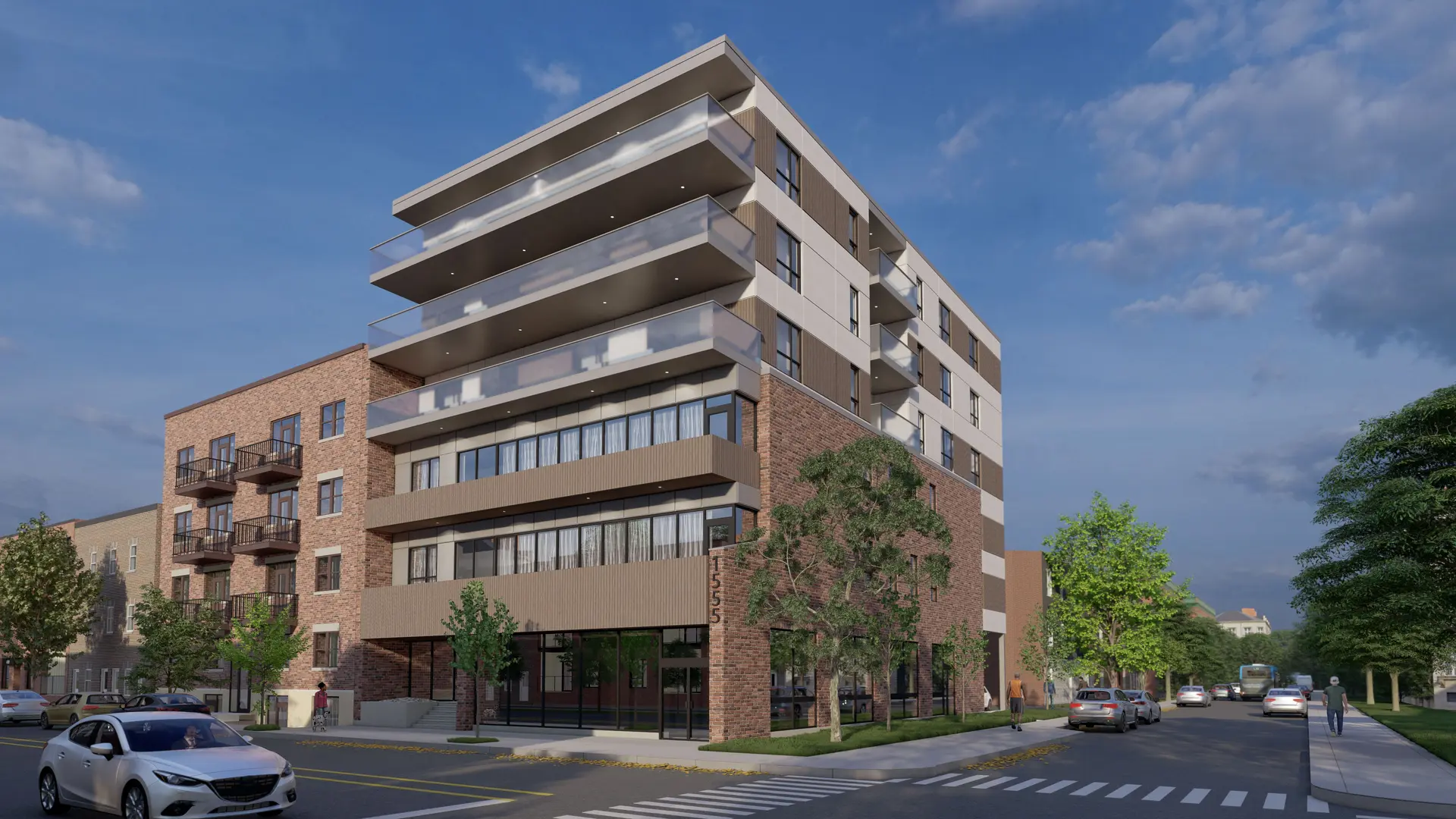 Immeuble urbain — rendu 3D