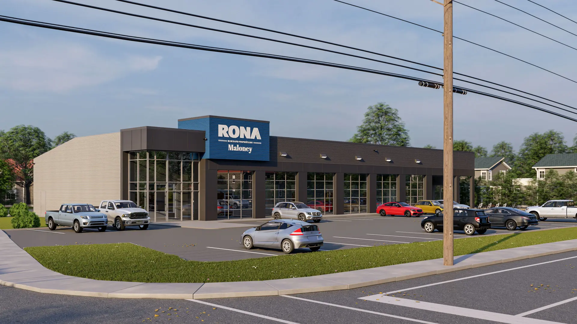 Complexe commercial — rendu 3D