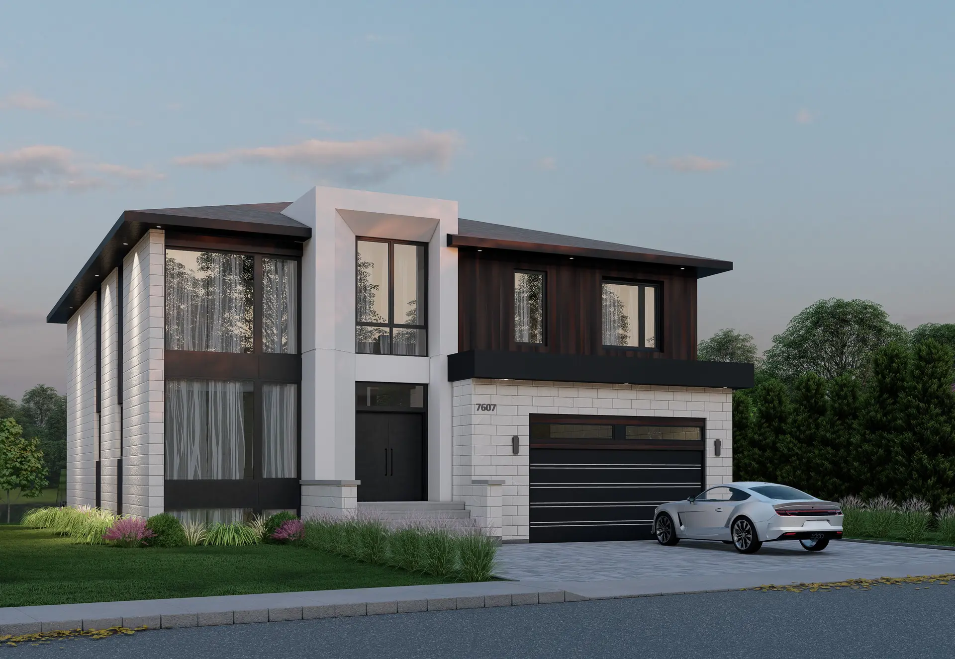 Maison contemporaine — rendu 3D