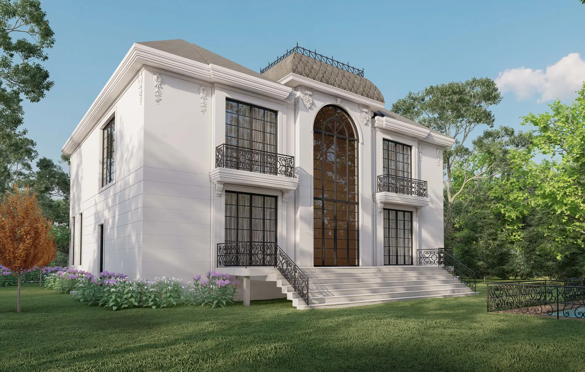 Villa classique blanche — vue 2