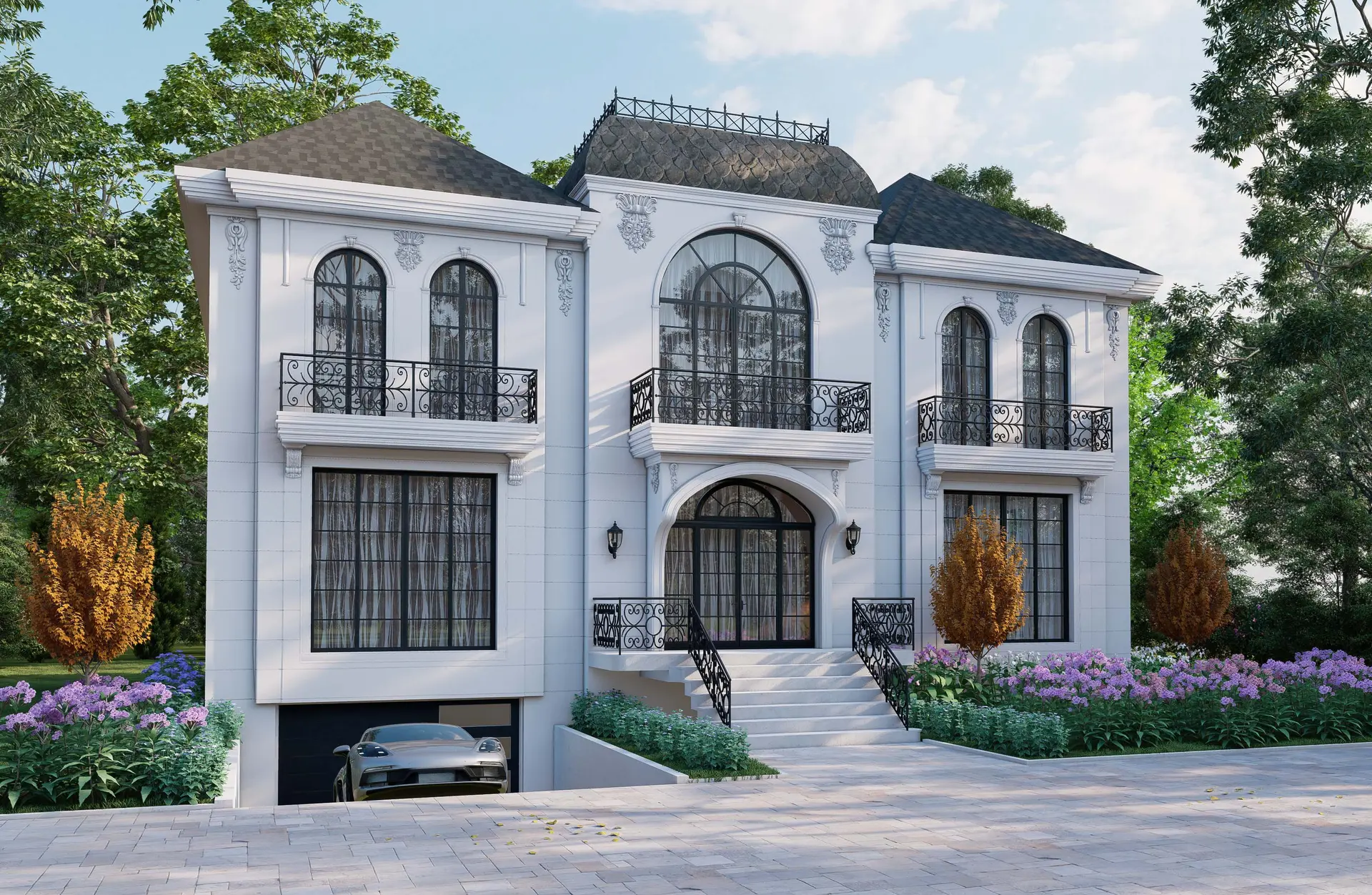 Villa classique blanche — vue 3