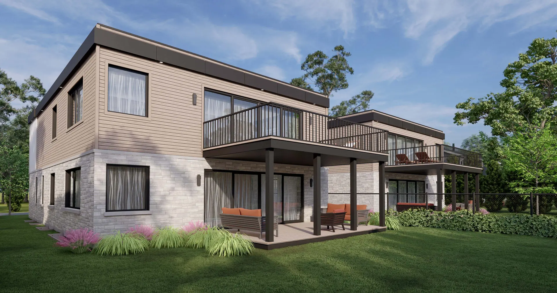 Ensemble de maisons contemporaines — vue 3