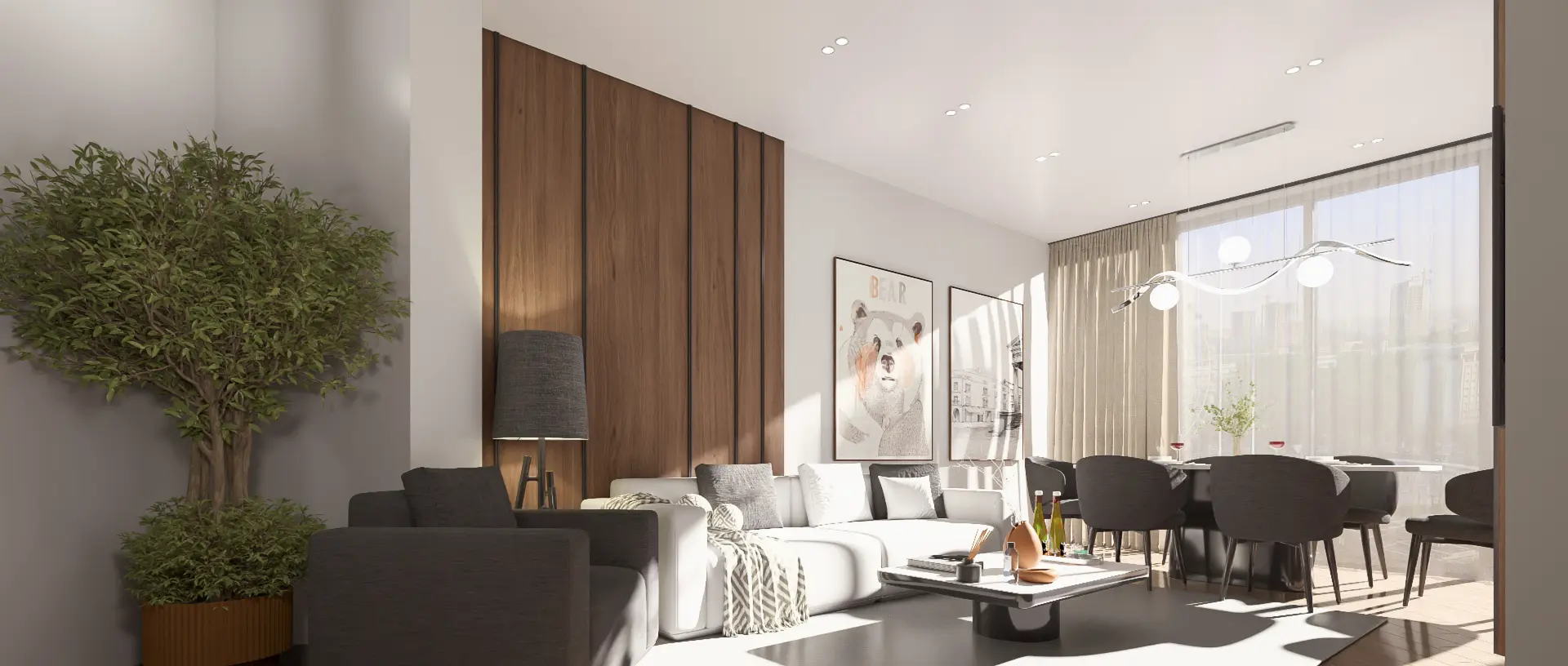 Appartement contemporain — rendu 3D